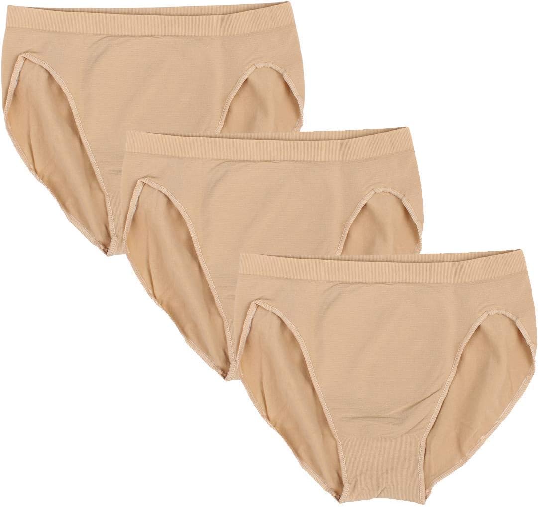 Professional Girl Ballet Dance Briefs - Beige Velvet Cotton Mid Rise Waist Panty Gymnastics Underpants