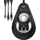 PXN A7 H-Pattern Gear Shifter for Sim Racing, 6+R Gaming Shifter | 6-Speed + Reverse, 3 Detachable Cables, High/Low Gear &amp; Parking Brake Button, Universal USB/RJ11/DIN Compatibility