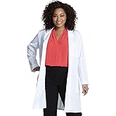 Cherokee Women's Scrub Lab Coat with Button Up Front, 3 Pockets Modern Classic fit and Mechanical Stretch Fabric CK421