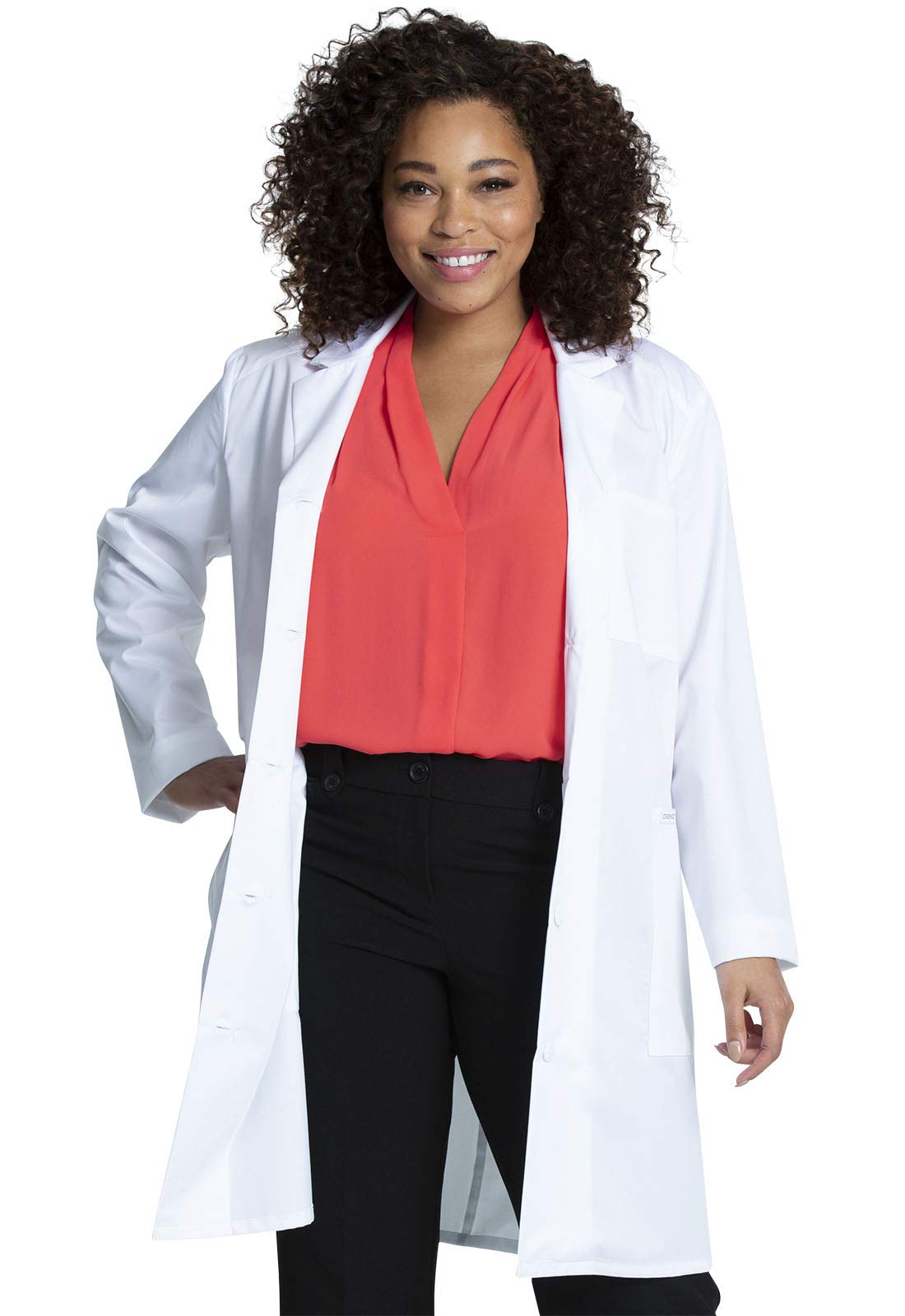 Photo 1 of Cherokee Women's Scrub Lab Coat with Button Up Front, 3 Pockets Modern Classic fit and Mechanical Stretch Fabric CK421, XL, W