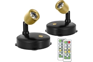 KANESIKI Cordless Spotlight Battery Powered, Dimmable Accent Up Light with Remote, Indoor LED Display Lighting for Picture Photo Dartboard Plant Tree Decor Painting Art Portrait