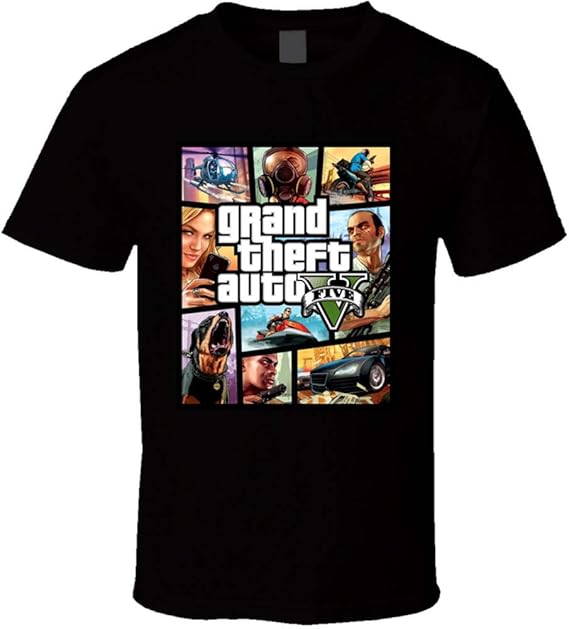 Cotton Grand Theft Auto V tShirt GTA V Graphic Video Game Gamer Swag t