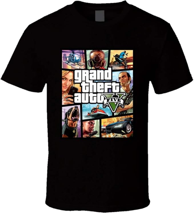 Cotton Grand Theft Auto V tShirt GTA V Graphic Video Game Gamer Swag t