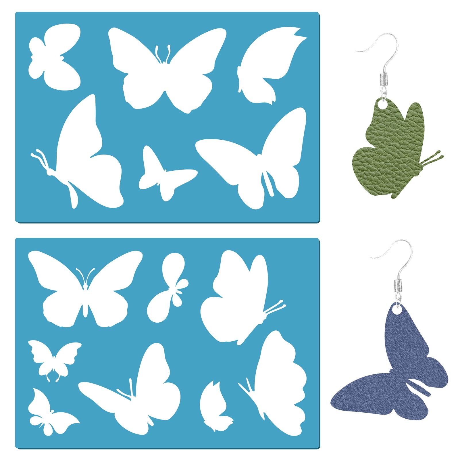 GORGECRAFT 2 Styles Jewelry Shape Template Reusable Earrings Making Plastic Butterfly Cutouts Cutting Stencil Lapidary Templates for Cabochons Bracelets Earrings Making Jewelry DIY Crafts 5x3.5 inch โ image 1