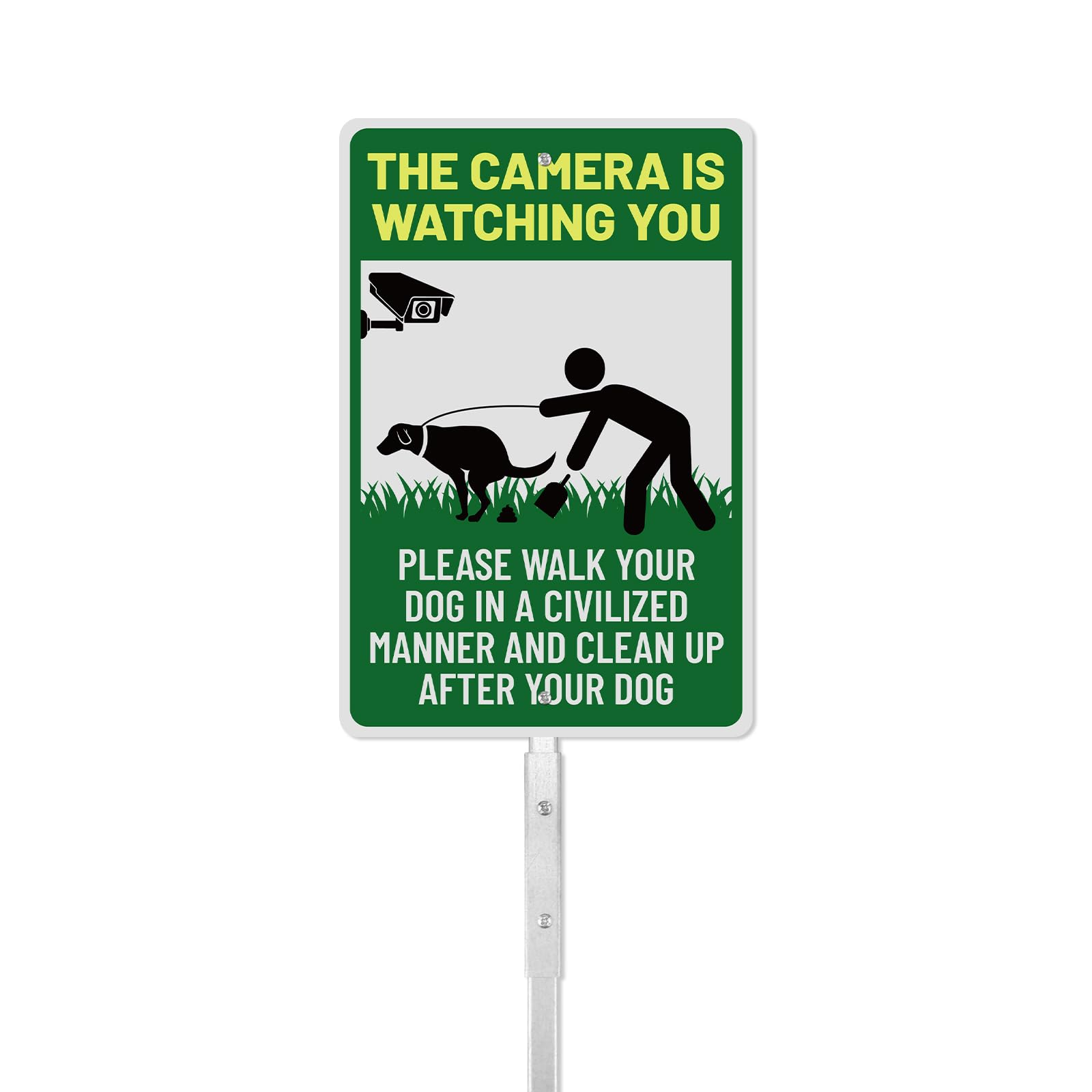 Clean Up After Your Dog Sign, 7.9x11.8in No Dog Waste Sign for Yard Aluminum Weather-Resistant Pick Up After Your Dog Sign for Lawn Yard