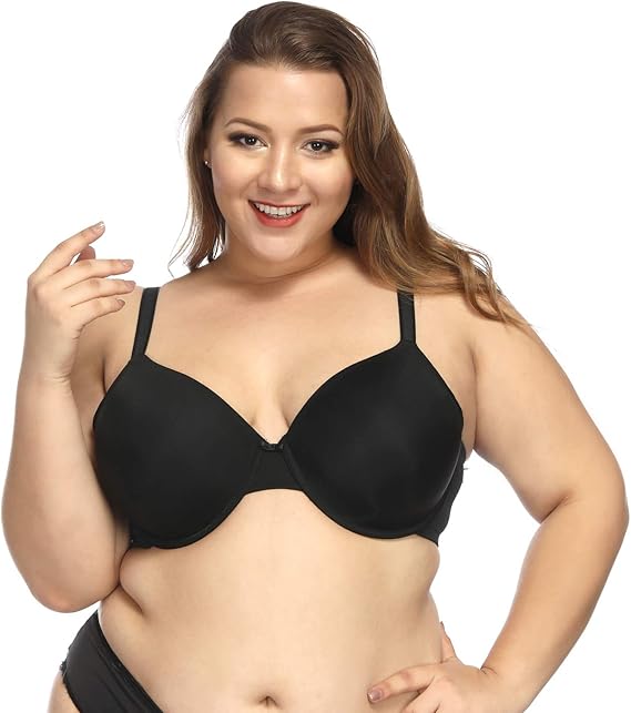 Amazon Huaban レディース 無地 カップ薄手 ワイヤー入り フルカップブラ 大きいサイズブラジャー シームレスブラ ブラジャー 通販