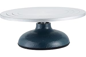 MYFULLY 12'' Diameter Sculpting Pottery Wheel | Heavy Duty Cast Iron Metal Pottery Decorating Banding Wheel with Non-Skid Rub