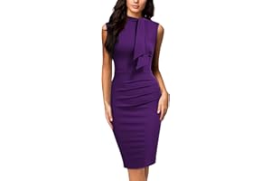 Miusol Women's Retro 1950s Style Half Collar Ruffle Cocktail Pencil Dress