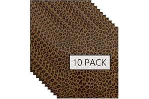 FUNKAKA Leopard Print Heat Transfer Vinyl HTV Sheets, 12" x 10" Iron on Vinyl Bundle for T-Shirts Stretchy Thin Soft PU HTV Vinyl for All Cutter Machines Easy to Cut & Weed for DIY Design (Yellow)