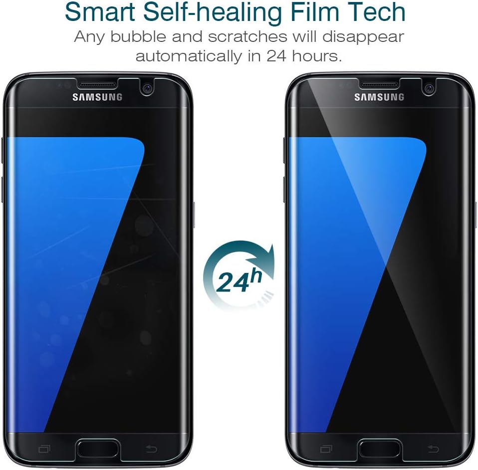 LK [3 Pack] Screen Protector for Samsung Galaxy S7 Edge, [New Version] Max Coverage, Bubble-Free, HD Clear, Anti Scratch Flexible Film