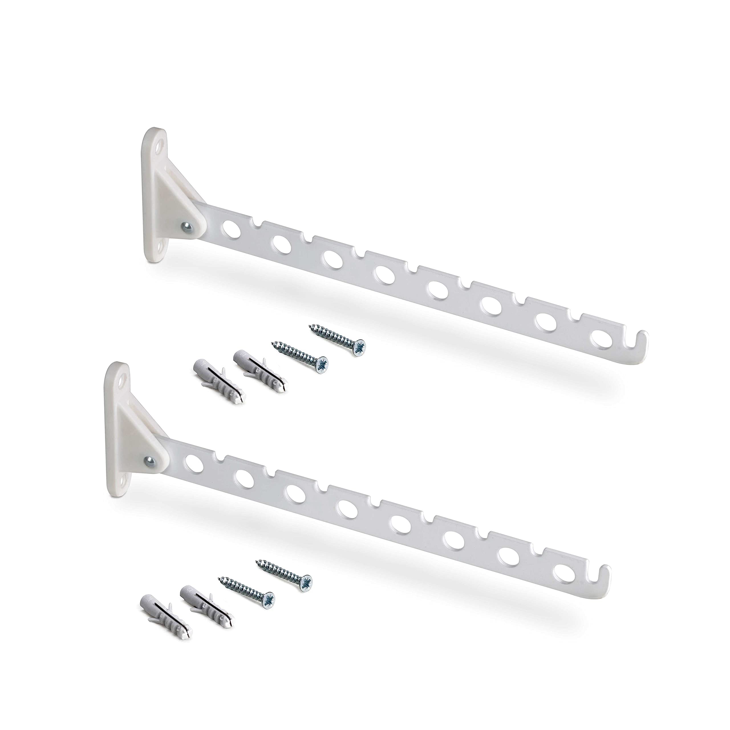 Emuca - Folding Coat Hanger Bars for a Jagmet Wardrobe, White Painted, Steel