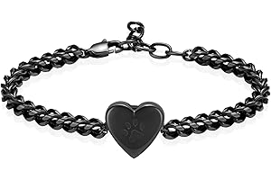 zeqingjw Pet Cremation Urn Bracelet for Ashes for Women Dog Cat Paw Urn Bangle Heart Cremation Jewelry Keepsake Memorial Urn Jewelry