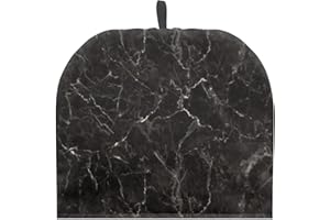Doojoayie Black Marble Tea Kettle Quilt Tea Cosy, Tea Pot Cover Dust Proof Insulated Keep Warm, Tea Cosy for Teapot Polyester Fabric