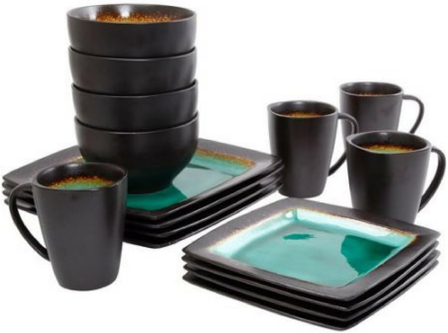 Ocean Oasis 16-Piece Dinnerware Set, Turquoise