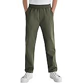 QBK Boys' Elastic Waist Chino Pants - Stretch Pull-On Twill Uniform Pants for Kids & Youth (Ages 3-16Years)