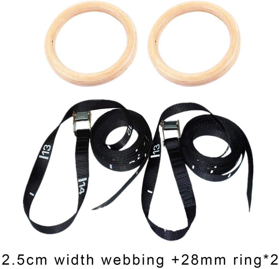 Coyan 1500-pound Wooden Gymnastic Ring with Adjustable Scale, Adjustable 14.76-Foot Webbing, Unisex Home Fitness Non-Slip Training Olympic Ring, Suitable for Home Fitness Full Body Workout