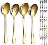 Kyraton Titanium Plating Serving Set 4 Pieces Spoons Slotted Spoons