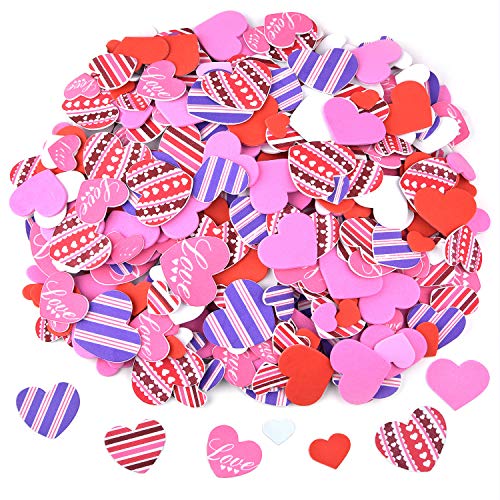 SAYAYA 600 Pieces Heart Stickers Foam Adhesive Hearts Love Decorative Sticker for Valentine's Day, Wedding or DIY Crafts