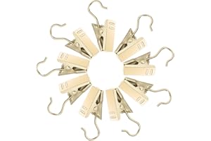 baotongle 24pcs Small Curtain Clips Stainless Steel Hooks for Hanging Clip Photo Clips Awning Lights Curtain Clips for Camp Tent Light Photo Art Indoor Outdoor Halloween Christmas(Gold, 24)