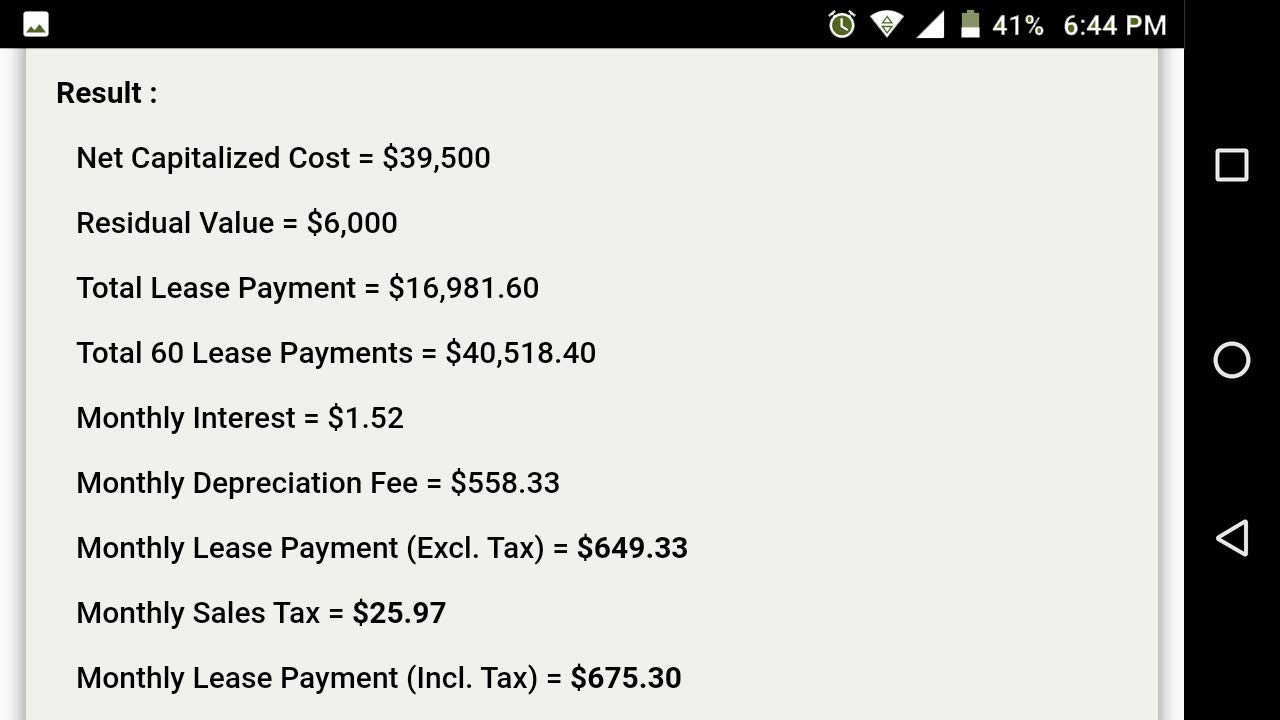 Car Lease CalculatorAmazon.inAppstore for Android