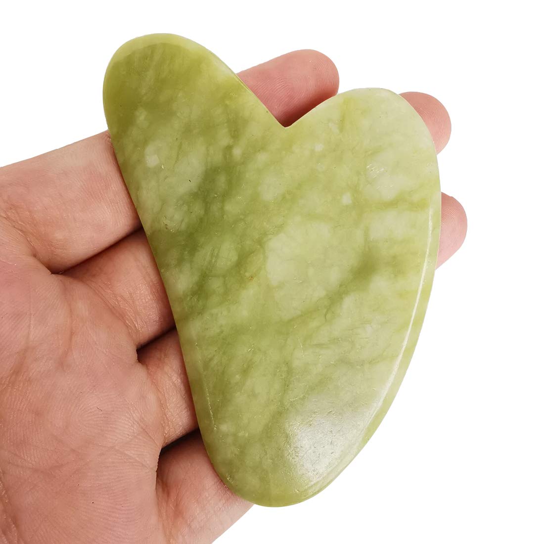 Loveliome Scraping Facial Massage Tools, Crystal Jade Guasha Stone Board for SPA Acupuncture Therapy Trigger Point Treatment(Green Jade) : Beauty