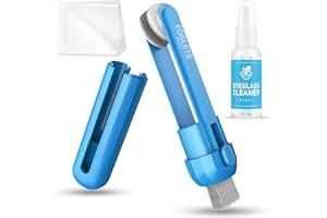 EDGLETE Glasses Cleaner Eyeglass Cleaning Kit, Lens Cleaners Spray with Microfiber Cloth, Portable Glasses Cleaning Kit for Travel, Safe Eyeglasses Cleaner Tool, No Streaks Scratch, SkyBlue