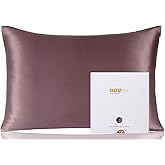 ZIMASILK 100% Pure Mulberry Silk Pillowcase for Hair and Skin Health,Soft and Smooth,Both Sides Premium Grade 6A Silk,600 Thread Count,with Hidden Zipper,1pc (Queen 20''x30'',Dark Mauve)