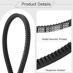 uxcell 2Pcs AX27 EPDM V-Belt, Raw Edge Cogged