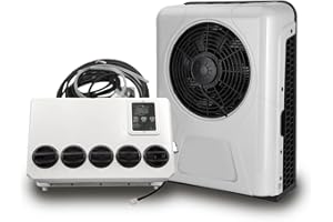 hanaiette Gouku 12 Volt dc RV Air Conditioner, Split Energy Electric Truck Cab Air Conditioner Unit for camper Semi Truck AC Unit, EAC1009.12.W, White