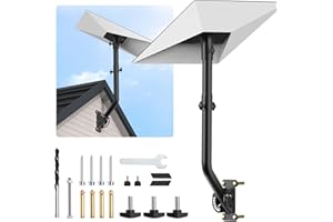 BESCOST Starlink Standard Mount– 360° Rotatable & 180° Adjustable Gen 3 Starlink Mounting kit for V3 Standard Dish, Includes Heavy Duty Pipe Poles & Adapter