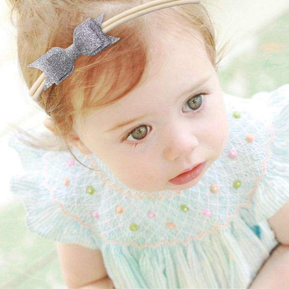 Baby Girl Stretchy Headband,10pcs Flower Baby Hair Band Rabbit Ears Baby Headband Bowknot Hair Accessories for Newborn Infant Toddlers Kids
