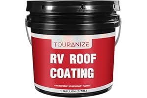 Touranize RV Roof Coating White, 1 Gallon, Solar Reflective, Waterproof & Flexible RV Roof Sealant for Camper, Trailer, Motorhome, EPDM, TPO & Metal Roof Leak Repairs