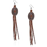 Rustic Couture's Western Turquoise Earrings for Women Statement Western Country Jewelry