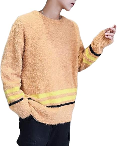 Amazon Zhongjue ジュージェン ニットセーター メンズ ゆったり クルーネック プルオーバー セーター 無地 カジュアル 韓国ファッション プルオーバー ニット あったか 防寒 セーター 通販