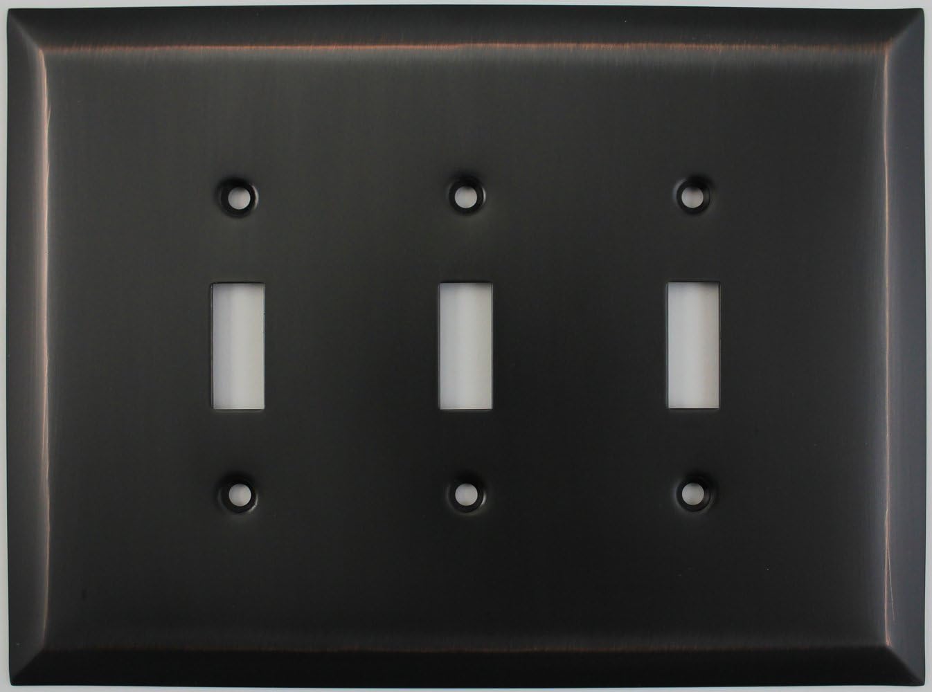 Jumbo Stamped Oil Rubbed Bronze Three Gang Toggle Light Switch Wall