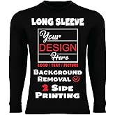 Custom Long Sleeve T-Shirts | Personalized Design Your Own Shirts Unisex Male Female with Digital Printing