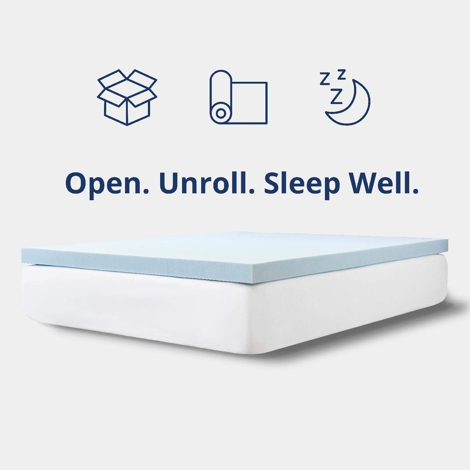 ViscoSoft Memory Foam Mattress Topper Queen | Made in USA 2 Inch Reflex Gel Mattress Pad: Kitchen & Dining