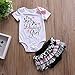 Mrs.Baker'Home Cute Baby Girl Daddy’s Girl Print Bow Romper+Multi-Tulle Ruffle Bowknot Shorts Outfit (0-6 Months, White)