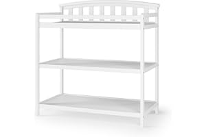 Child Craft Infant Changing Table, Water-Resistant Pad and Safety Strap, Anti-Tip Kit Included to Prevent Tipping, Non-Toxic, Baby Safe Finish (Matte White)