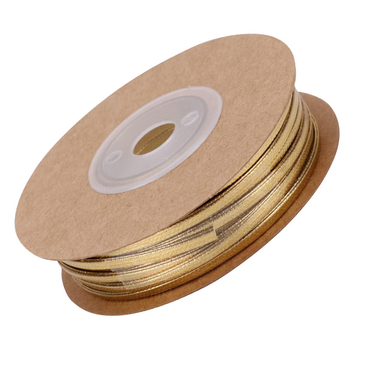 Milisten 15 Meters 2mm DIY Faux Suede Cord Golden Flat Leather Lace Beading String Rope with Roll Spool for Necklace Bracelet Jewelry Making