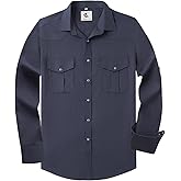 Coevals Club Men's Western Long Sleeve Pearl Snap Cowboy Button Up Classic Country Design Casual Dress Shirt