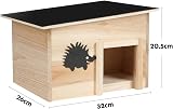 Geezy Wooden Hedgehog House Predator Proof with Removable Roof and Compartments view 5