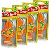 24 Pack Car Freshner 10319 Little Trees Air Freshener Peachy Peach Scent - Single Tree per Package