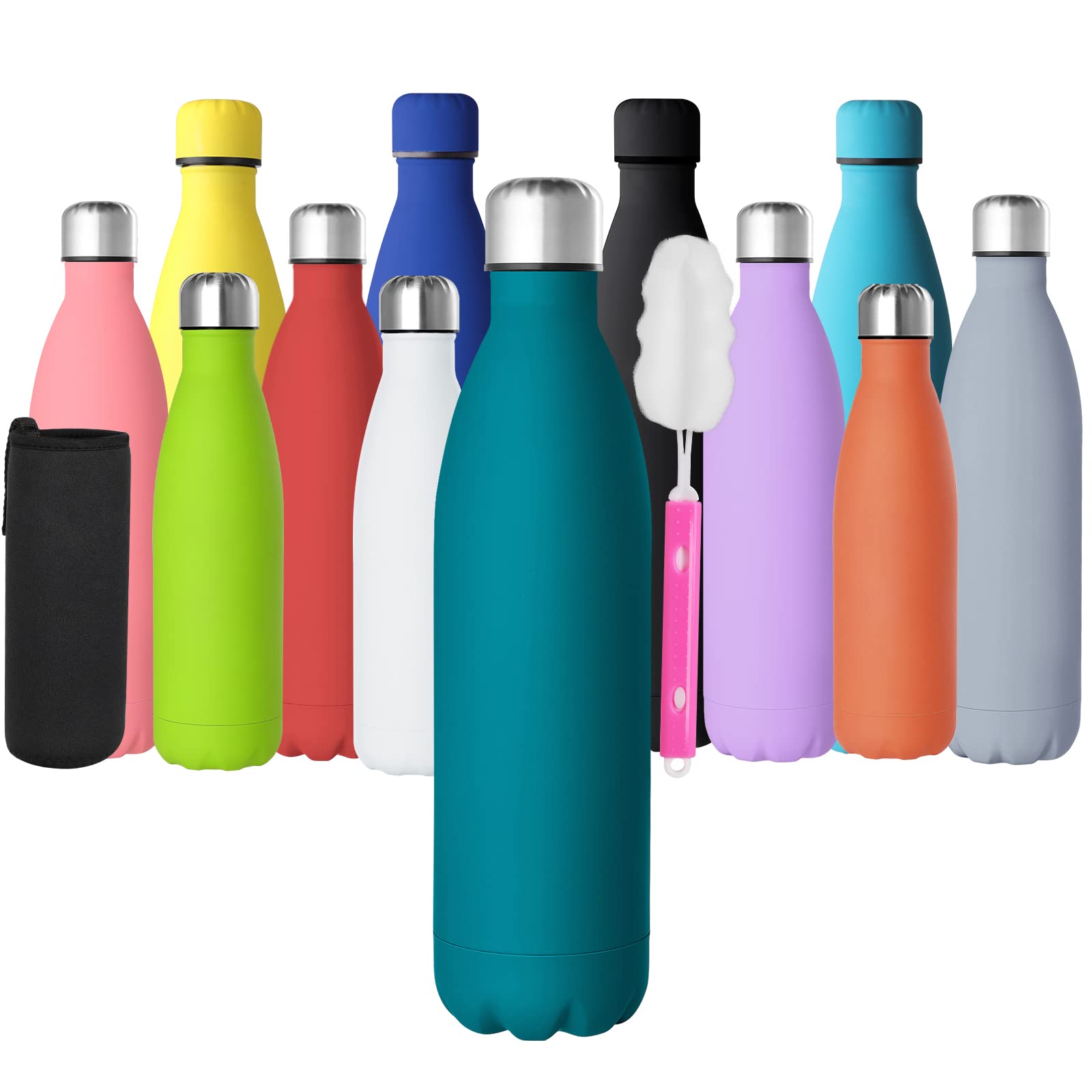 GeeRic Stainless Steel Water Bottle 750ml, Double-Walled Vacuum Insulated Metal Water Bottle 12 Hours Hot & 24 Hours Cold Drinks Cycling Bottles for Outdoor Sports Hiking Running 750ml Dark Blue