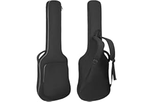 Muscab Electric Guitar Case 39 Inch Electric Guitar Bag 7mm Padding Waterproof Electric Guitar Gig Bag, Guitar Bag Electric Backpack with Neck Strap and Pocket, White Zipper