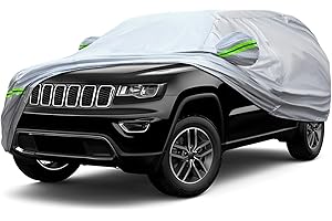 KEYOOG 6-Layer Full Car Cover is All-Weather Waterproof, Universal in All Seasons, Snow Prevention, Rainproof, Acid Rainproof, Sunscreen, Ultraviolet-Proof, Applicable to SUV and MPV (191"-200")