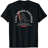 Amazon Essentials Men's Standing Darth Vader I Am Your Father T-Shirt, Black, Small
