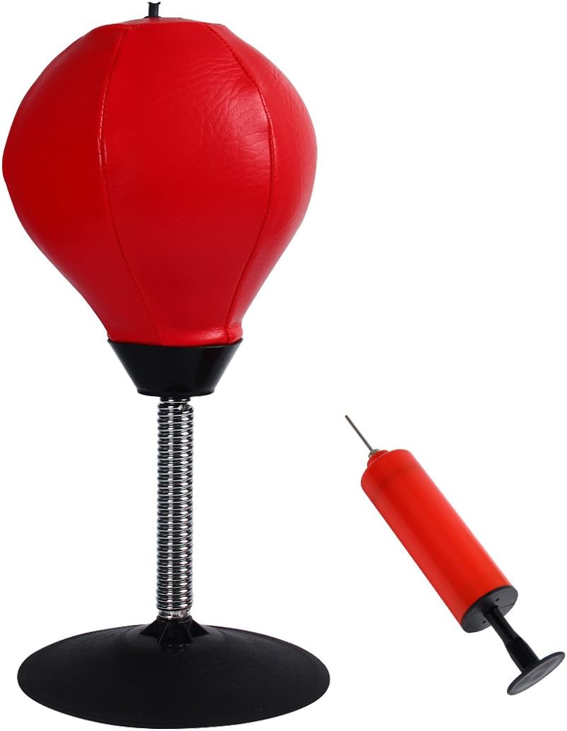 Kitchnexus Desktop Punching Ball Stress Reliever Buster Desk Speed Punch Bag with Pump