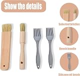 YMTWSRY 4pcs Pastry Brush Wood Silicone Basting BBQ Baking Cake Meat Desserts view 3