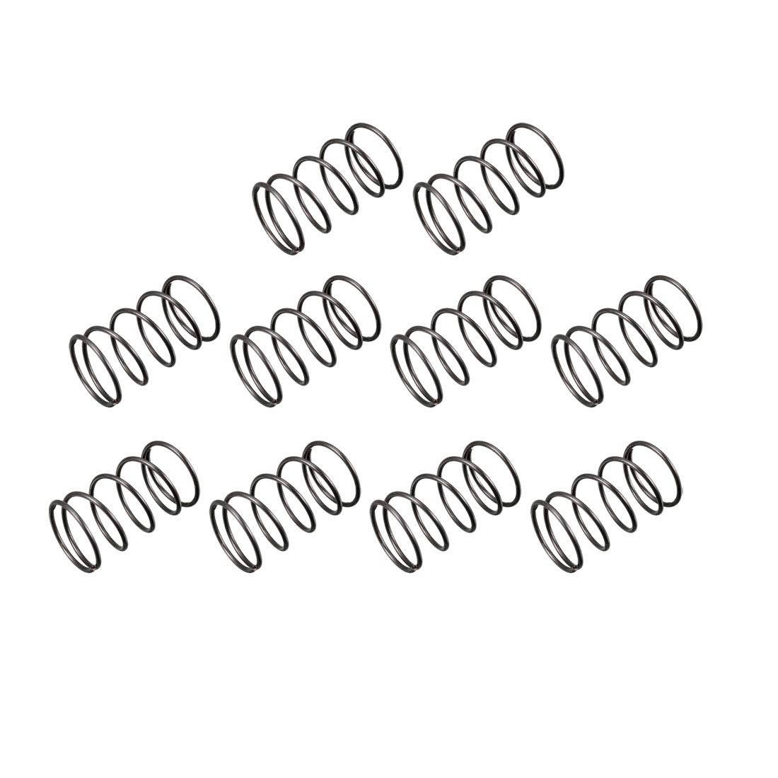 sourcingmap Compression Spring - 1.2mm Wire Dia , 18mm OD , 30mm Free Length Spring Steel Extension Spring,Black,10Pcs